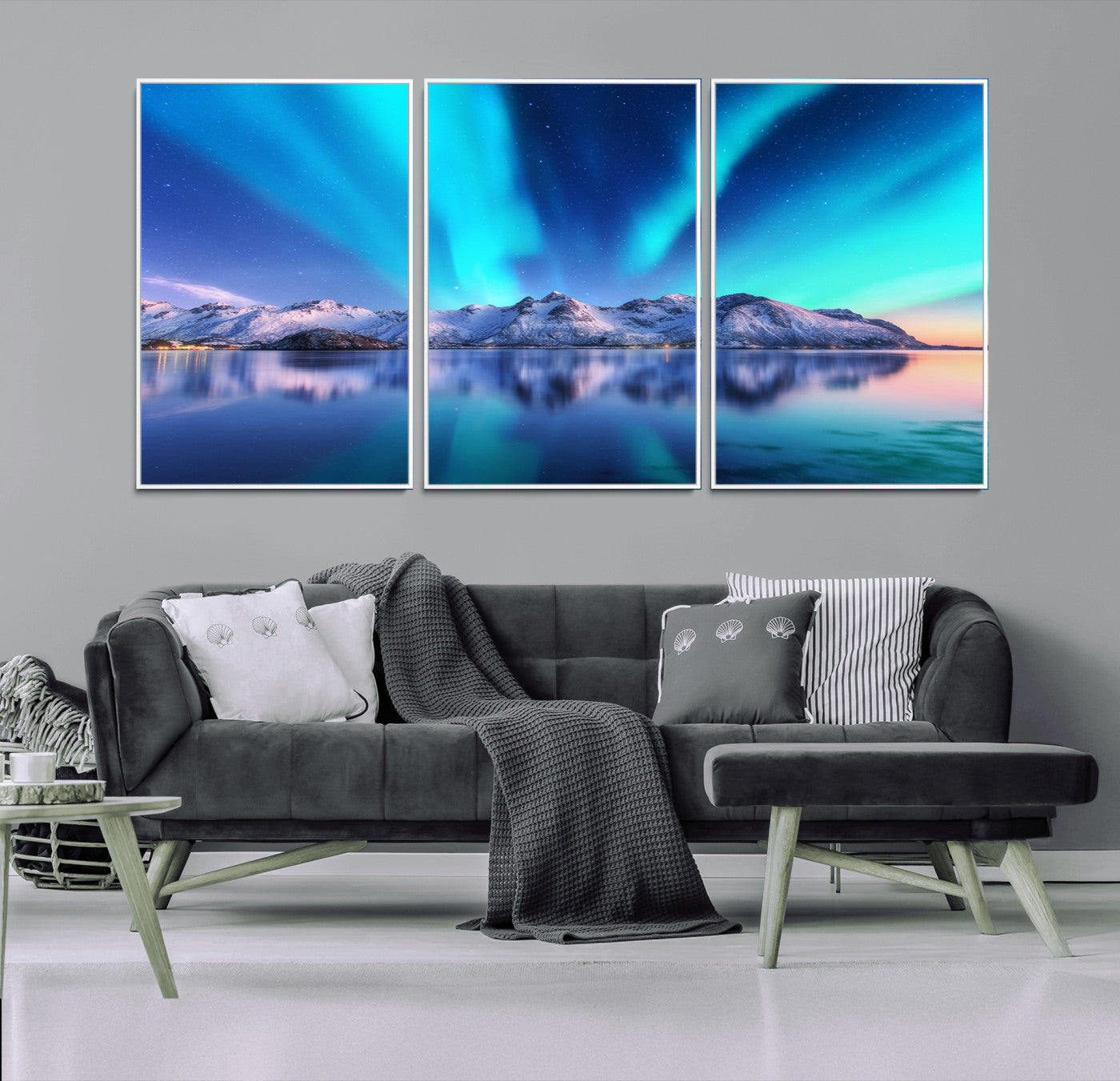 49902-MGV-CV-36X24-Northern Lights above Mountain Wall Art, Northern Lights Wall Art Canvas Print