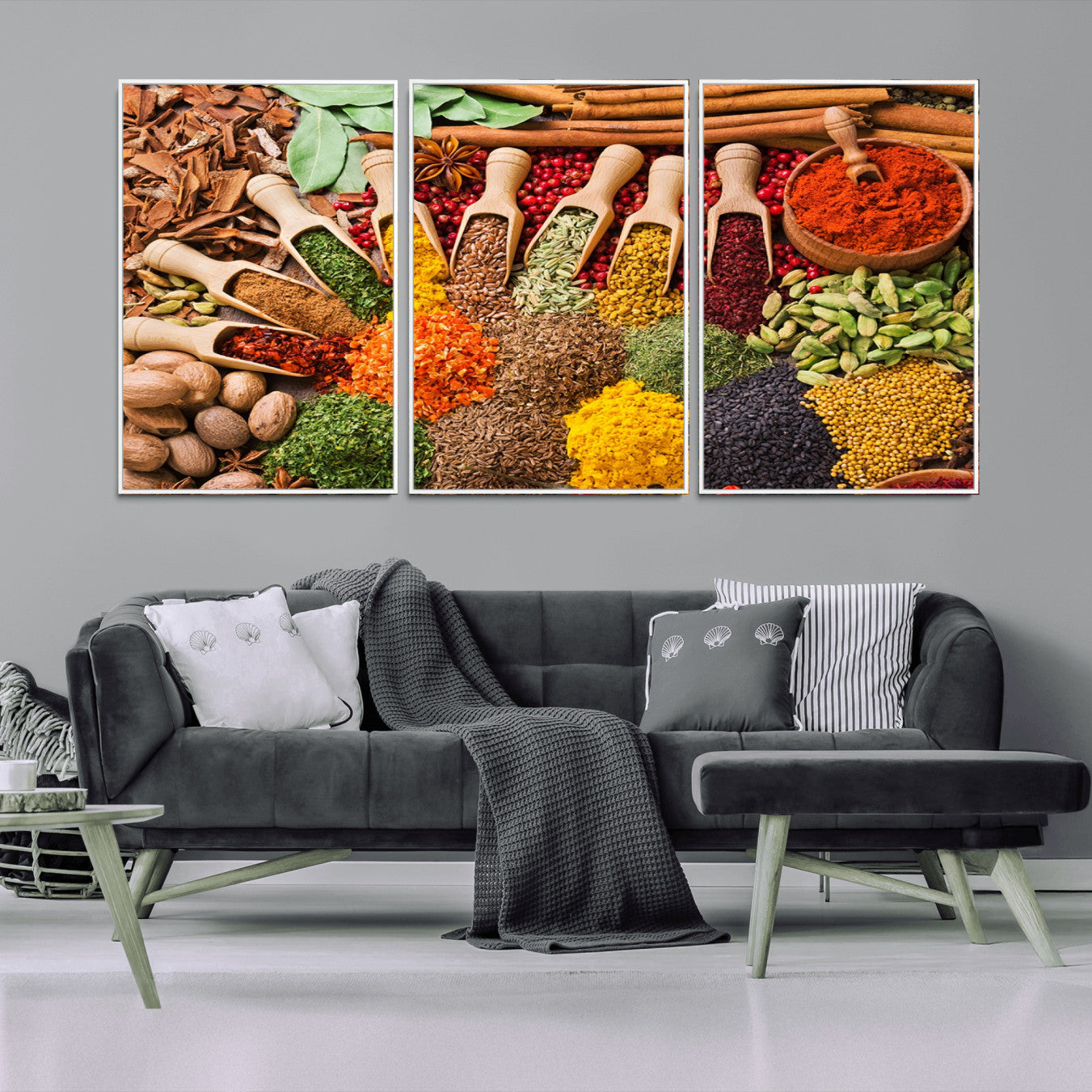 -Herbs and Spices Art Canvas Print for Kitchen Kitchen, Dining Room Wall Decor