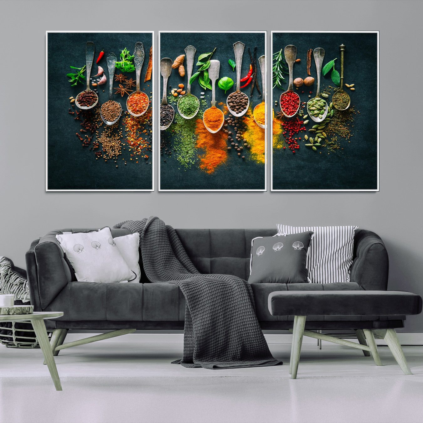 -Herbs and Spices Kitchen Wall Art Canvas Print