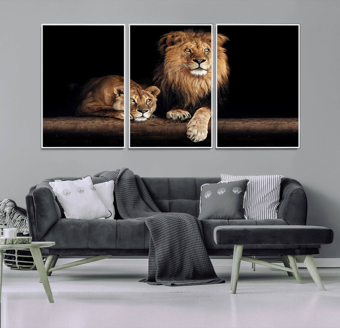 51304-MGV-CV-36X24-Lion Canvas Wall Art – Majestic Animal Print Artwork for Home, Office, Living Room, Guest Room, Farmhouse