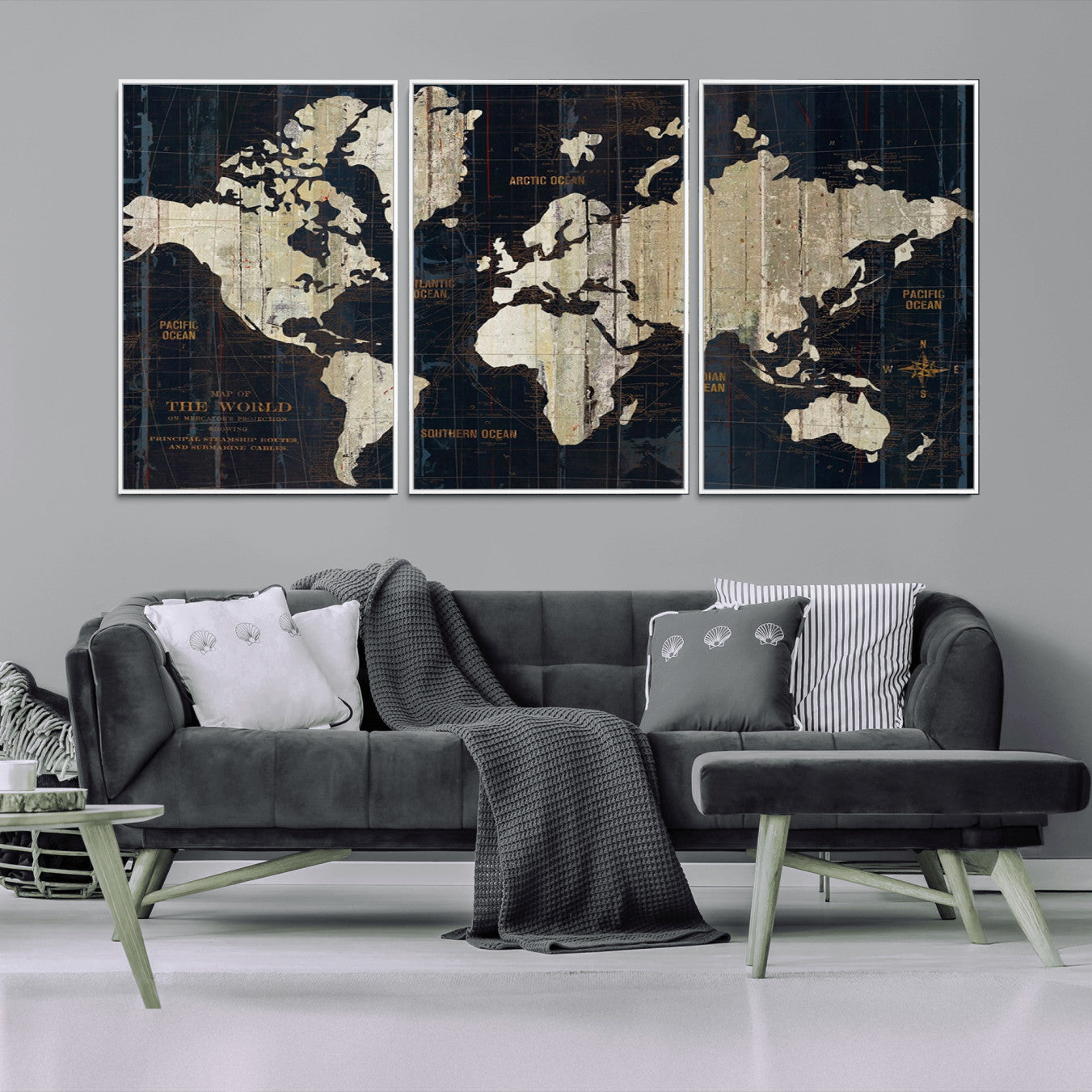 14651-MGV-CV-36X24-Push Pin World Map Canvas Print – Travel Tracker Wall Art for Couples, Perfect Anniversary Gift for Home or Office Decor