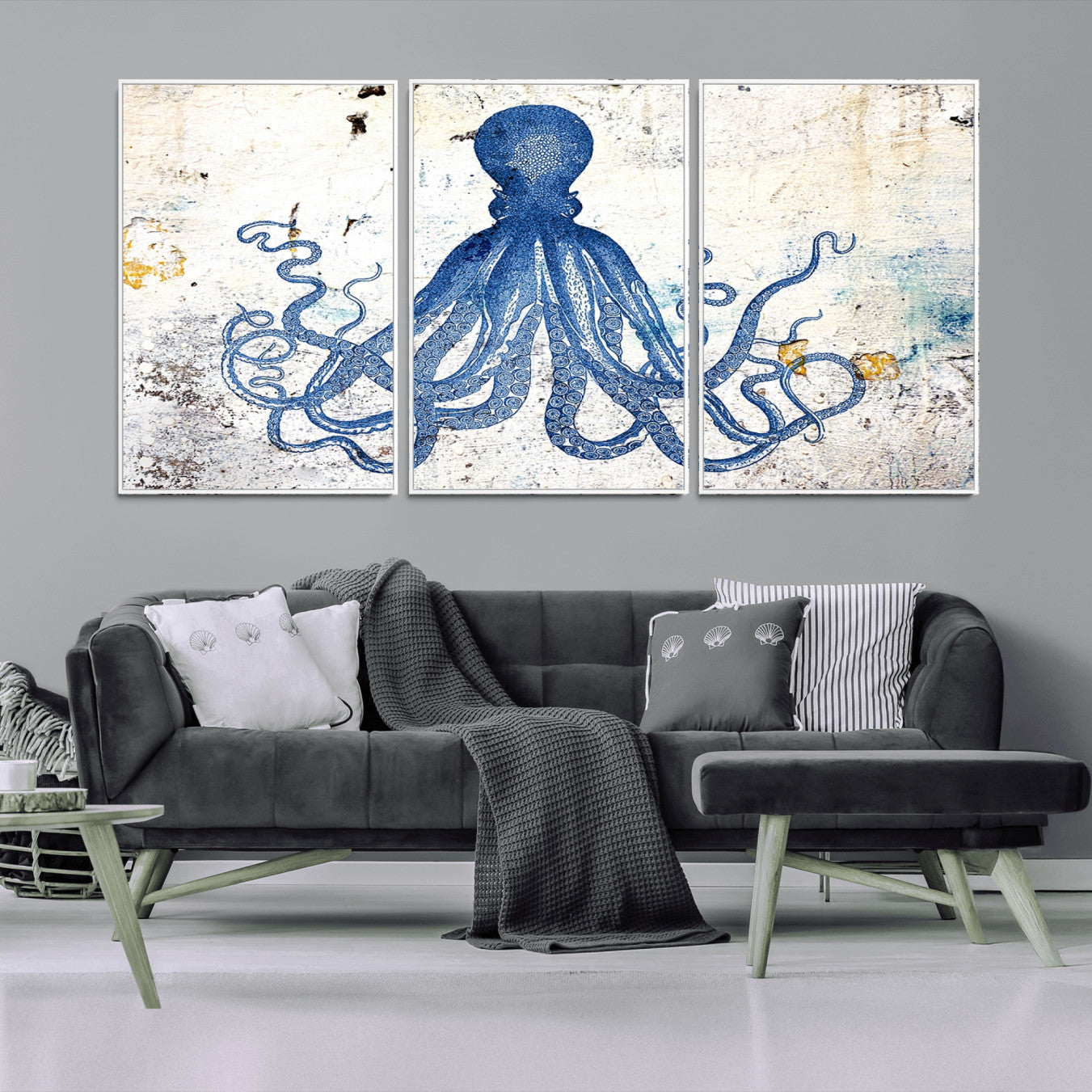 38211-MGV-CV-36X24-Octopus Canvas Wall Art | Coastal Marine Life Artwork for Living Room, Bedroom, or Office |