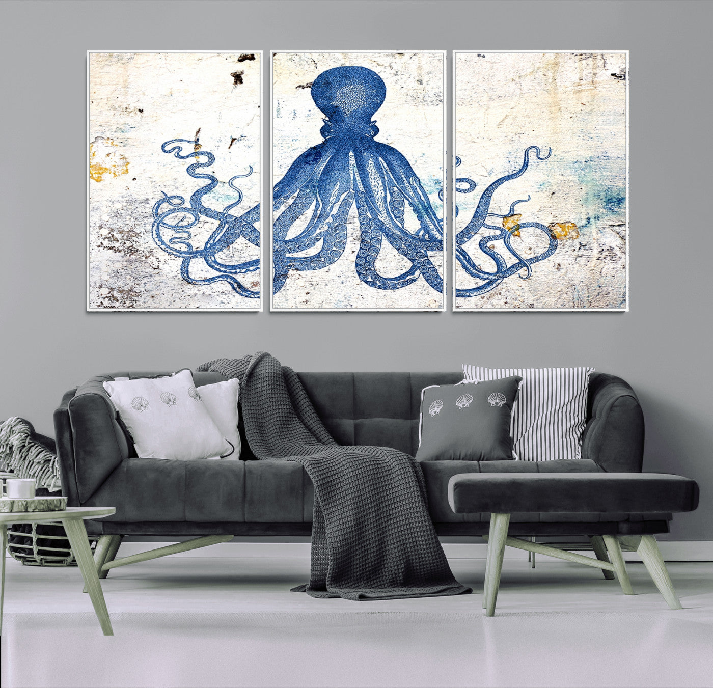 38211-MGV-CV-36X24-Octopus Canvas Wall Art | Coastal Marine Life Artwork for Living Room, Bedroom, or Office |