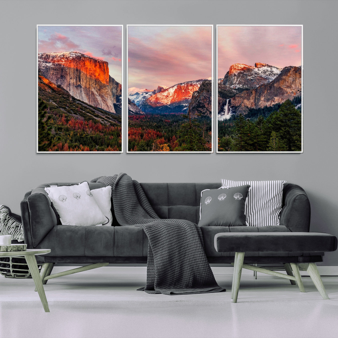 -Yosemite Half Dome Wall Art Canvas Print El Capitan