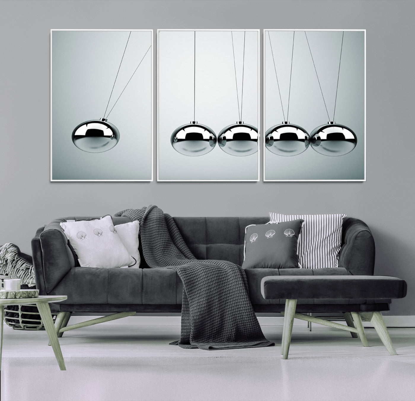 -Newton's Cradle Wall Art Canvas Print, Framed Newton Cradle Wall Art