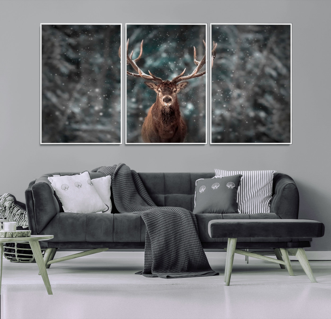 77011-MGV-CV-36X24-Wall Art Deer Art Animal Canvas, Framed Wall Art Deer Canvas Print