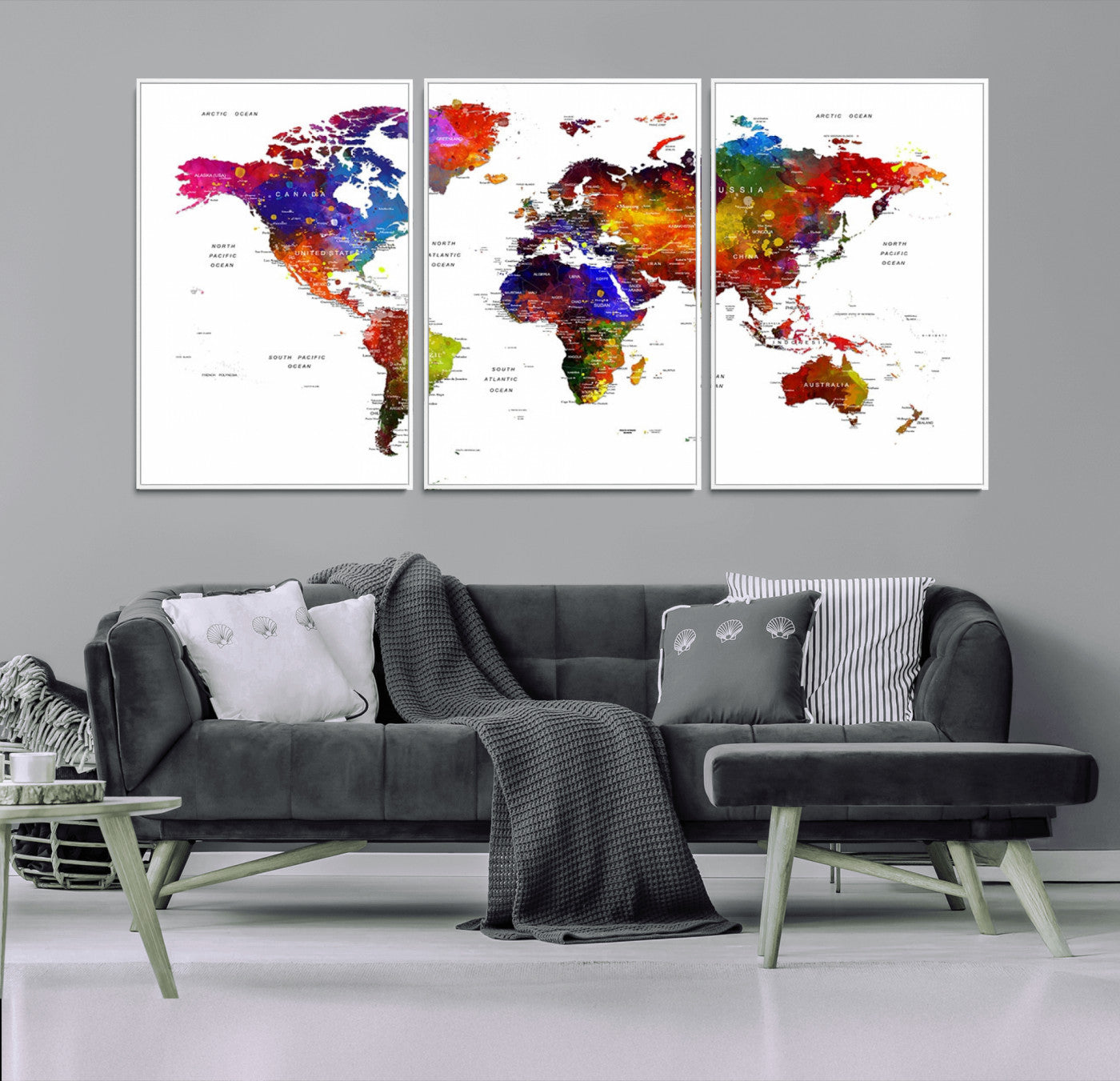 34842-MGV-CV-36X24-Push Pin World Map Canvas Print – Travel Tracker Wall Art for Couples, Perfect Anniversary Gift for Home or Office Decor