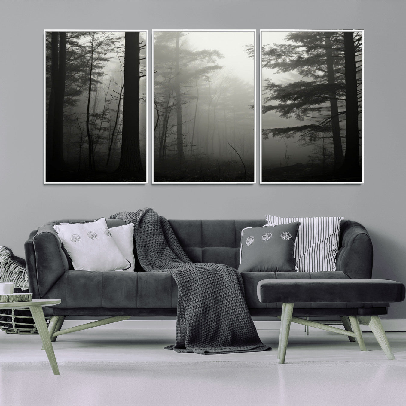 -Misty Forest Wall Art Premium Canvas Print a Foggy and Serene Atmosphere - Nature Wall Art