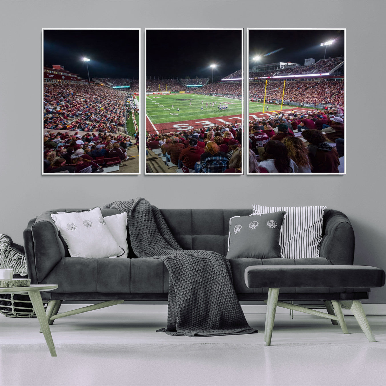 -American Football Wall Art Canvas Print Framed Stadium Sport Wall Art Print Iconic Game Day Decor for Home, Office