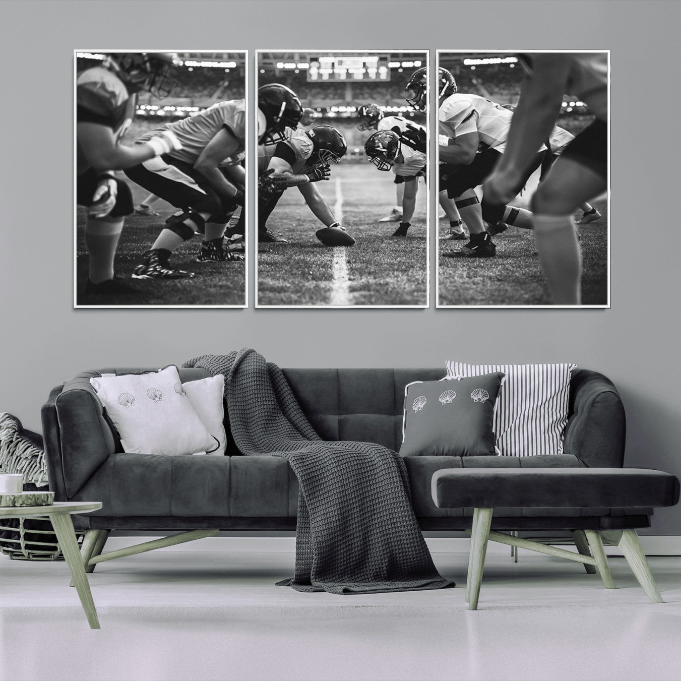 -American Football Wall Art Canvas Print Framed Stadium Sport Wall Art Iconic Game Day Decor for Home, Office