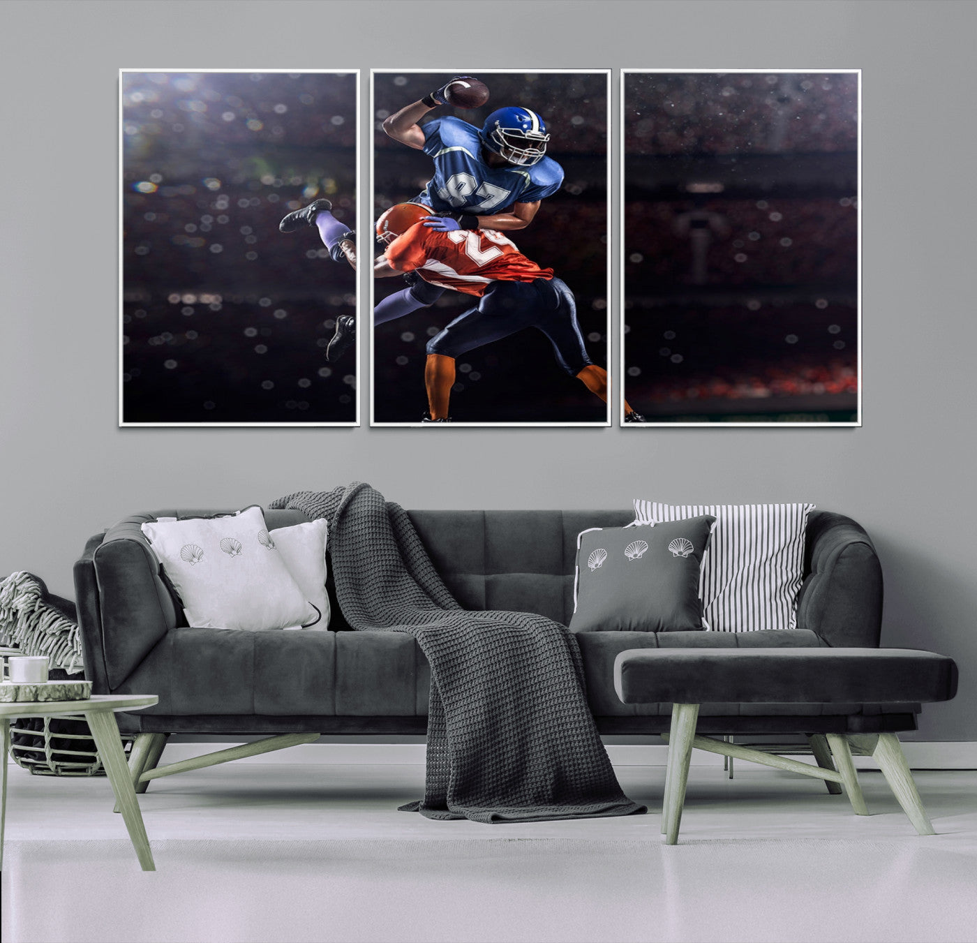 76491-MGV-CV-36X24-American Football Wall Art Canvas Print, Stadium Sport Wall Art Print