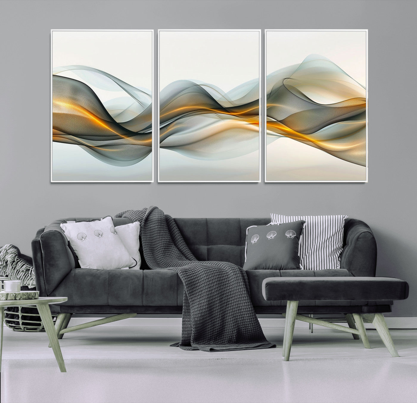 ES1001-MGV-CV-36X24-Abstract Wave Canvas Wall Art – Fluid Contemporary Elegance in Motion – Ready to Hang