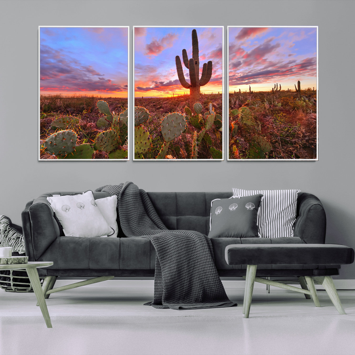 70465-MGV-FC-60X30-3P_White-Arizona Desert Sunset Wall Art Canvas Print