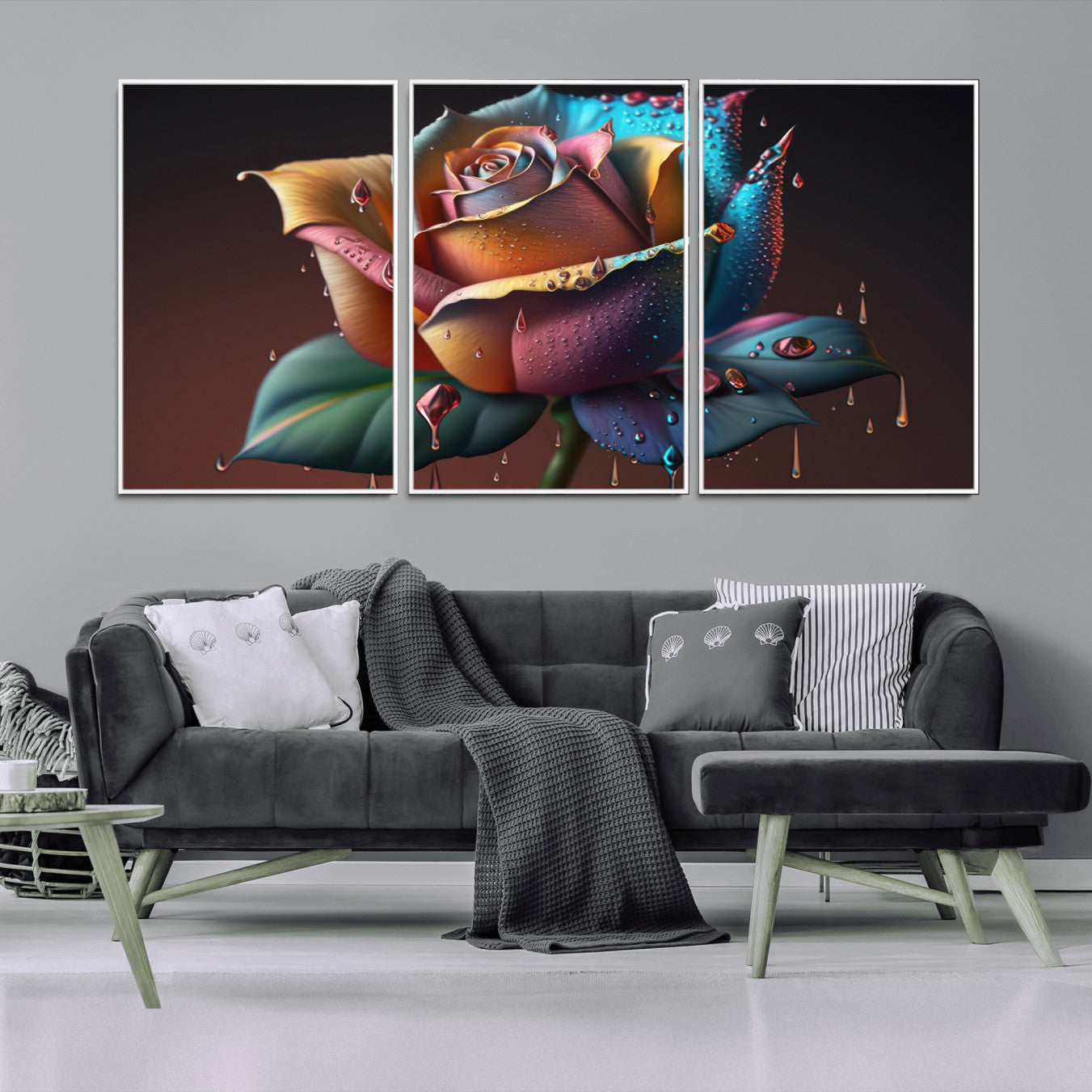 -Abstract Rose Wall Art Canvas Print