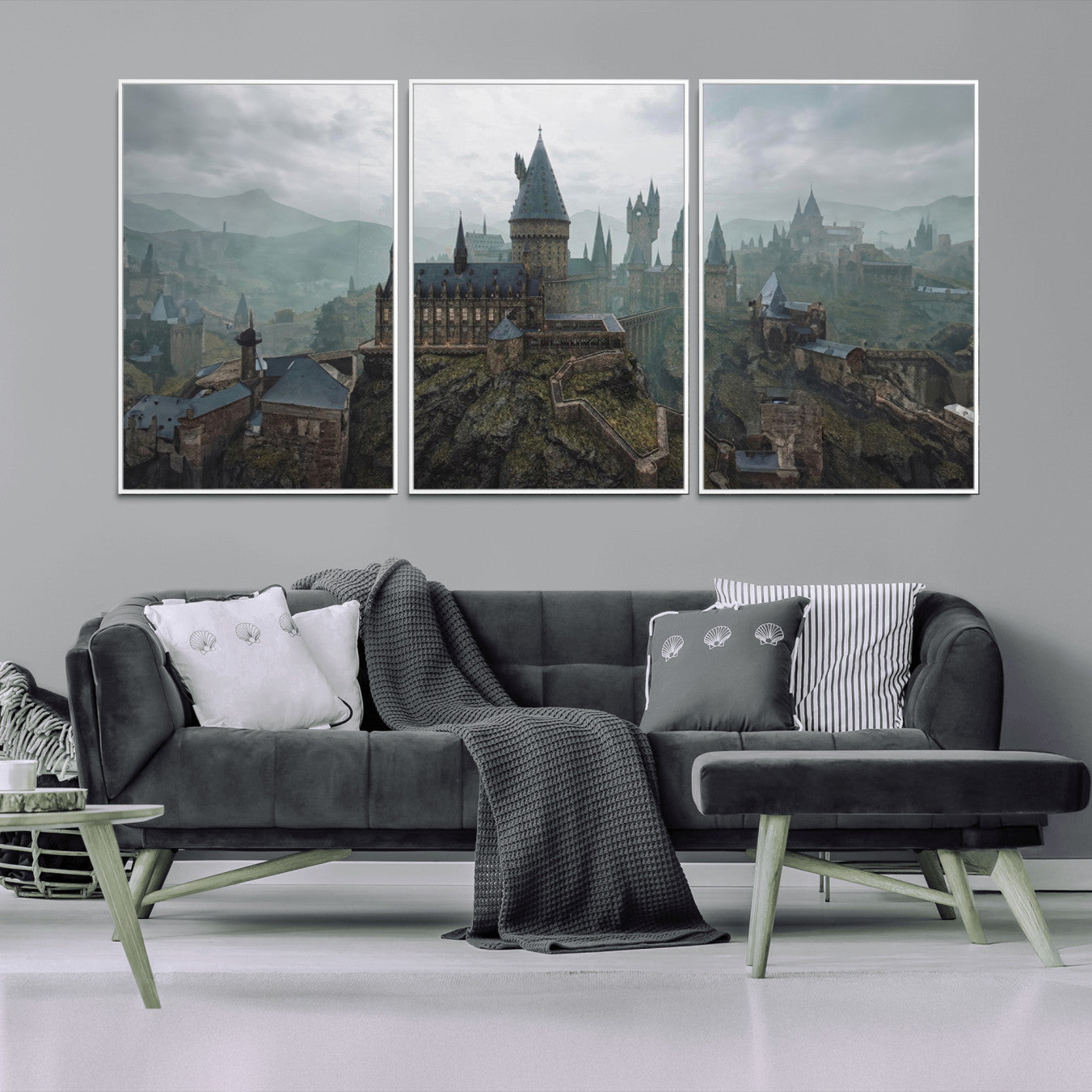 -Disney Castle Wall Art Canvas Print, Living Kids Home Room Decor Art Print
