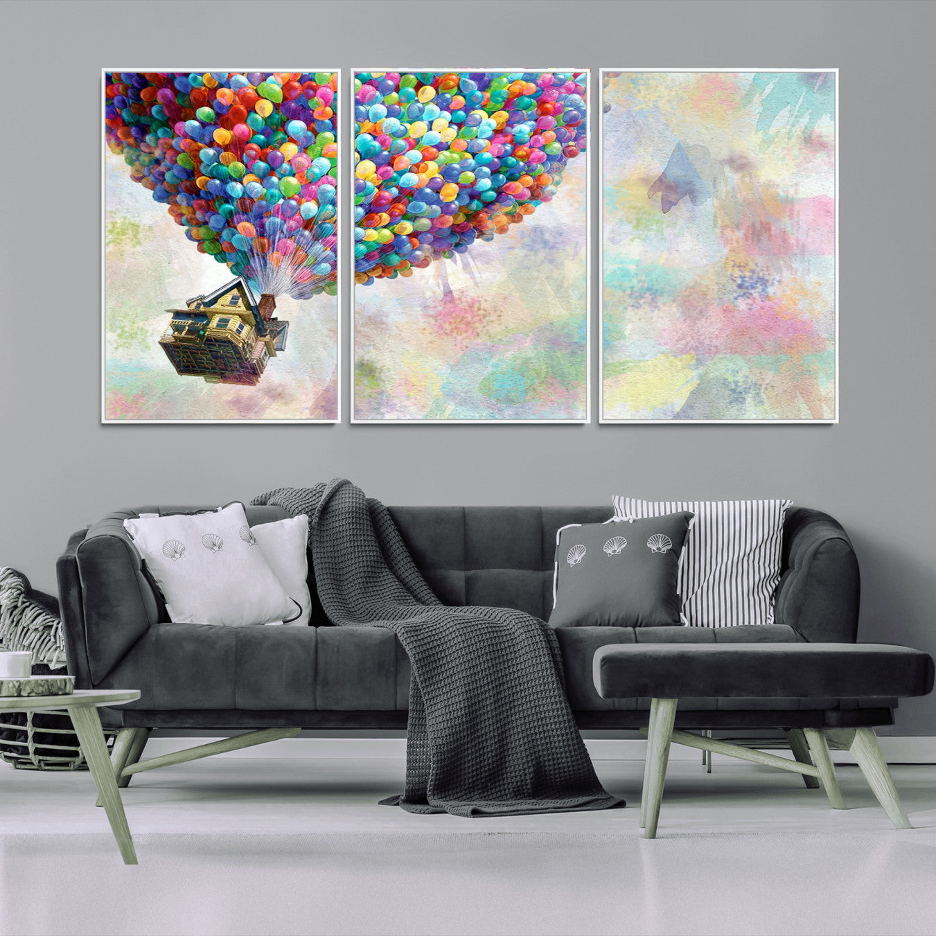 -Up Pixar Poster, Look Up Pixar Wall Art, Up Pixar Canvas, Kids Play Game Room Decor Wall Art