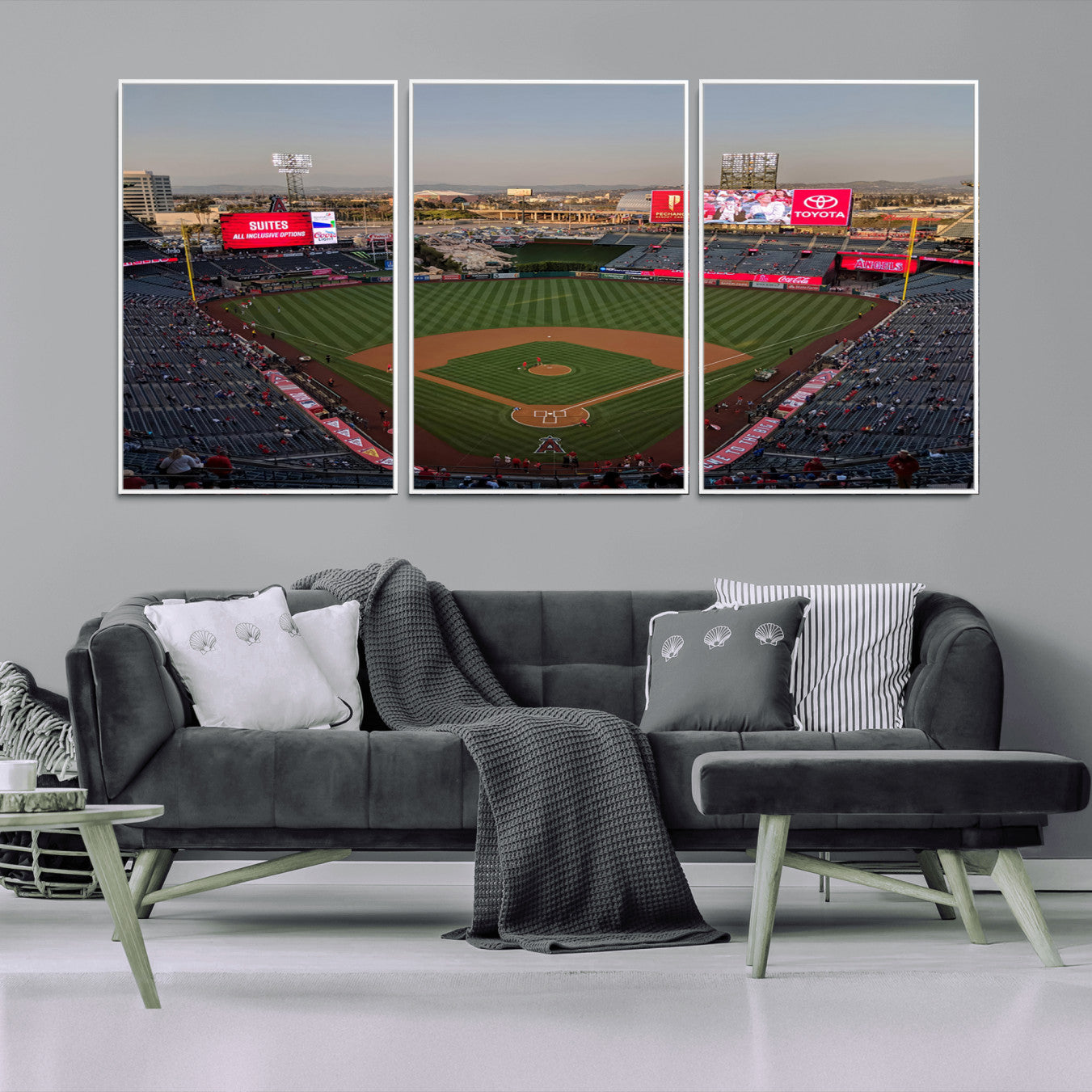 45864-MGV-CV-36X24-Los Angeles Angels Baseball Canvas Print - Anaheim Angel Stadium Wall Art Canvas Print
