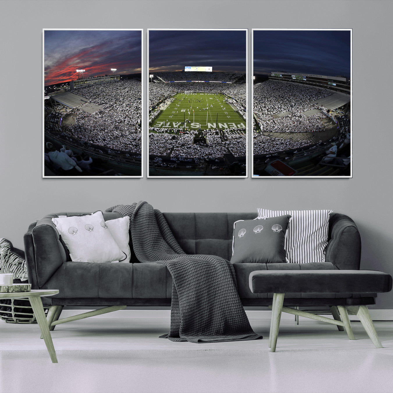 -Penn State University Nittany Lions Football Team Print - University Park Beaver Stadium Wall Art