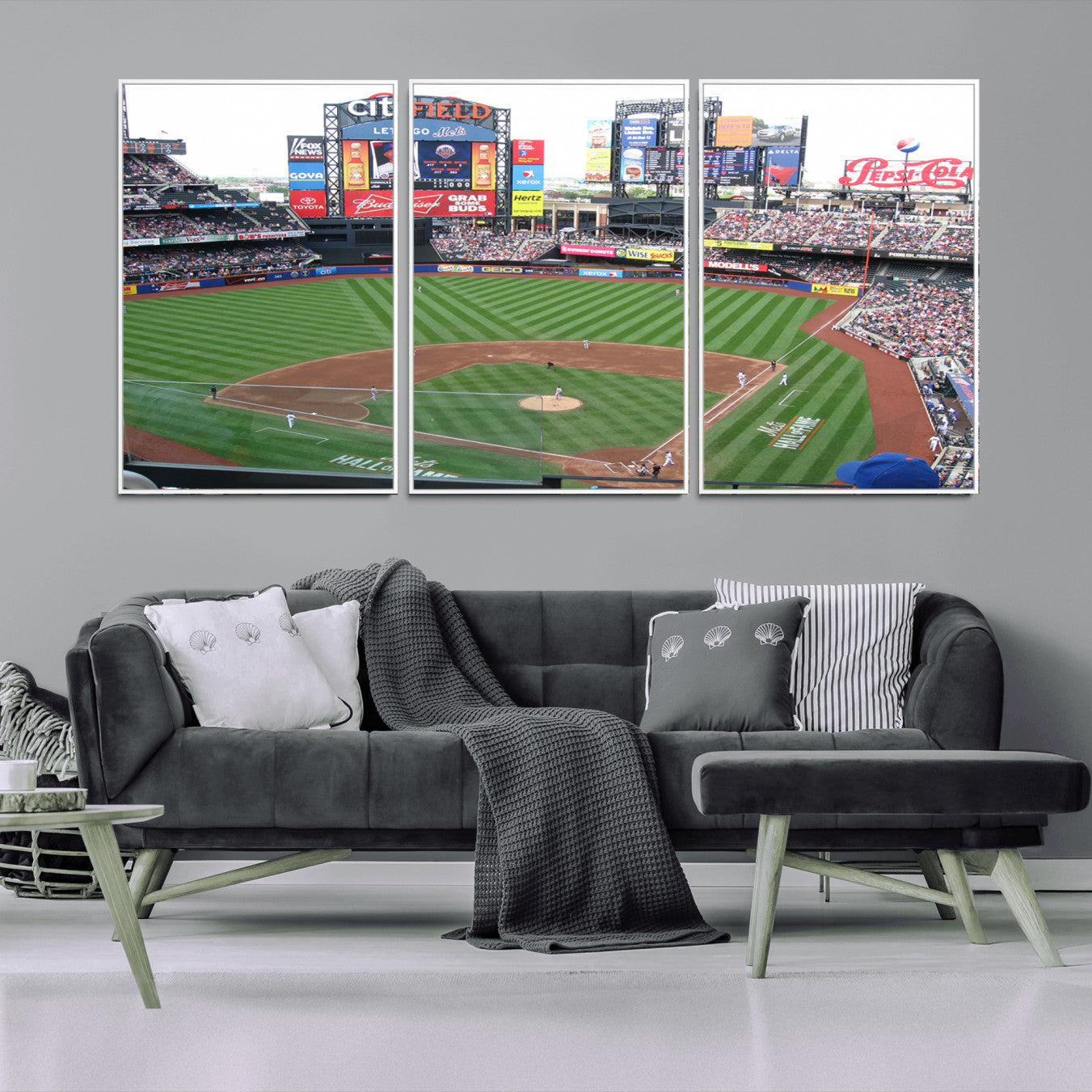 64829-MGV-CV-36X24-New York Mets Baseball Team Print - Citi Field Baseball Stadium Wall Art Canvas Print