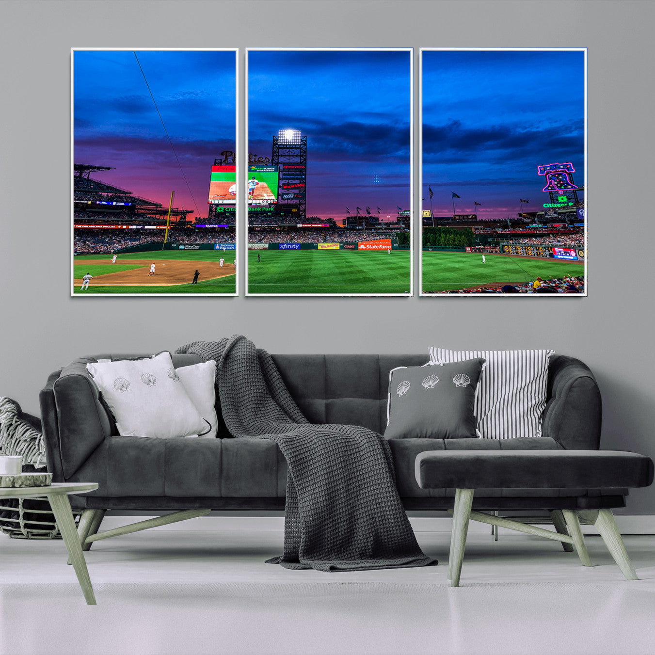 20427-MGV-FC-60X30-3P_White-Philadelphia Phillies Baseball Team Print - Philadelphia Citizens Bank Park Stadium Canvas Wall Art