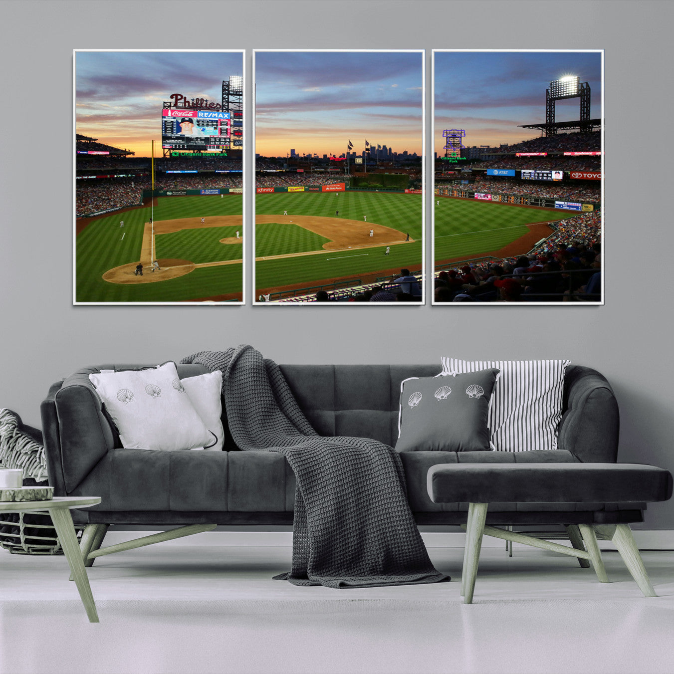 -Citizens Bank Park Philadelphia Phillies Wall Art Canvas | 3-Panel Canvas Print of Phillies Stadium