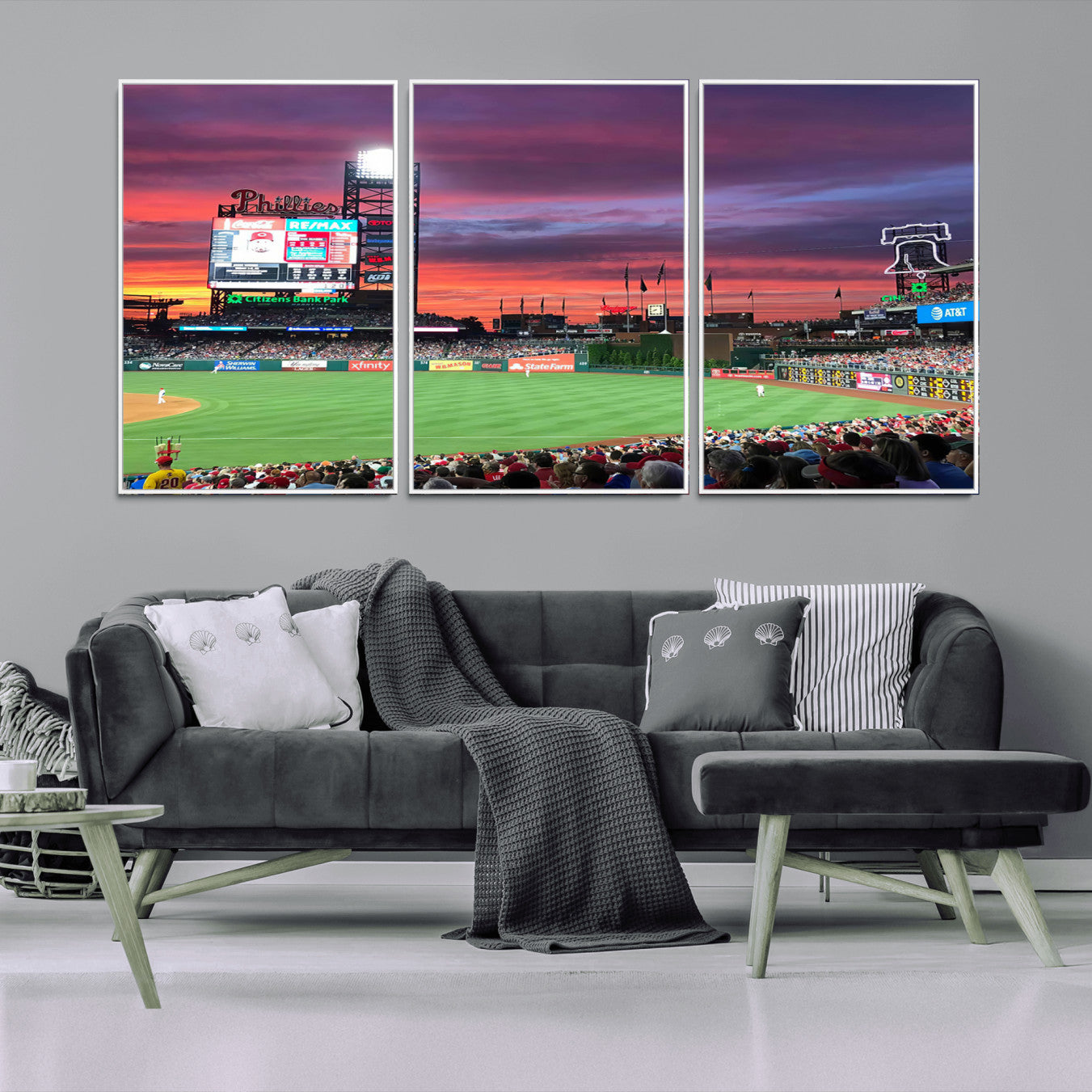 99918-MGV-FC-60X30-3P_White-Philadelphia Phillies Baseball Team Print - Philadelphia Citizens Bank Park Stadium Wall Art Canvas