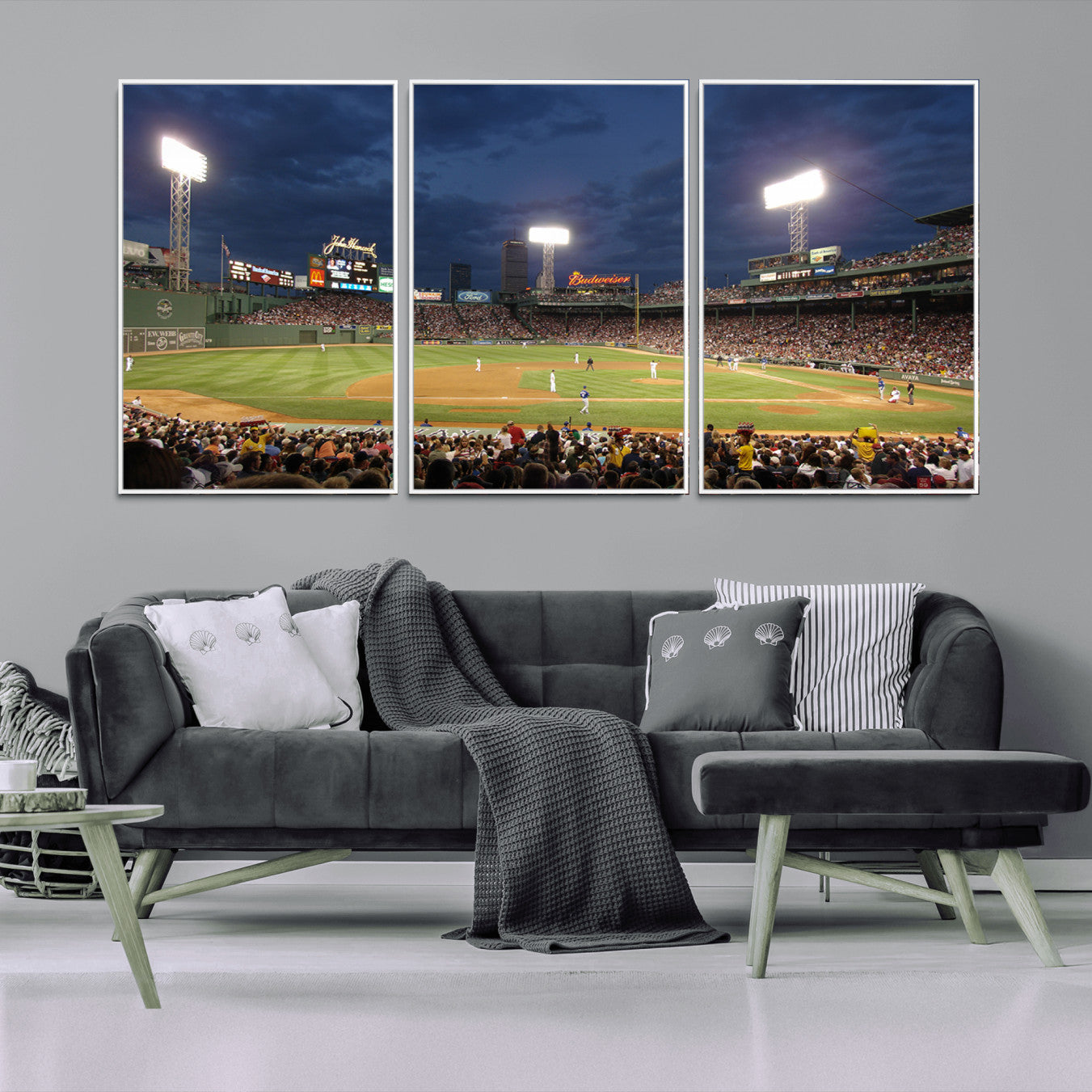 85099-MGV-CV-36X24-Boston Red Sox Baseball Team Print Canvas - Massachusetts Fenway Park Stadium Wall Art Canvas Print