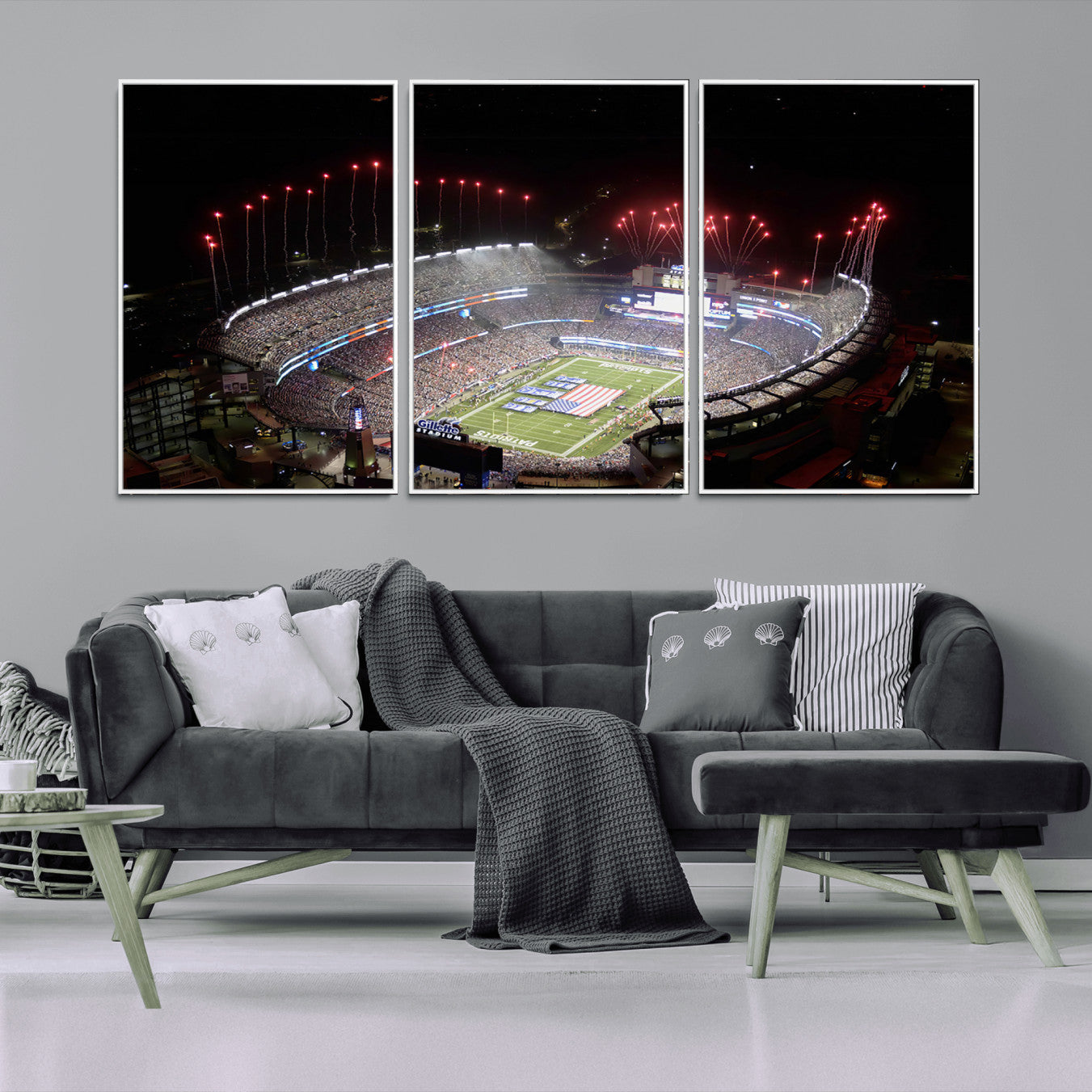89988-MGV-CV-36X24-New England Patriots Team Print Wall Art- Foxborough Gillette Stadium Wall Art Canvas Print