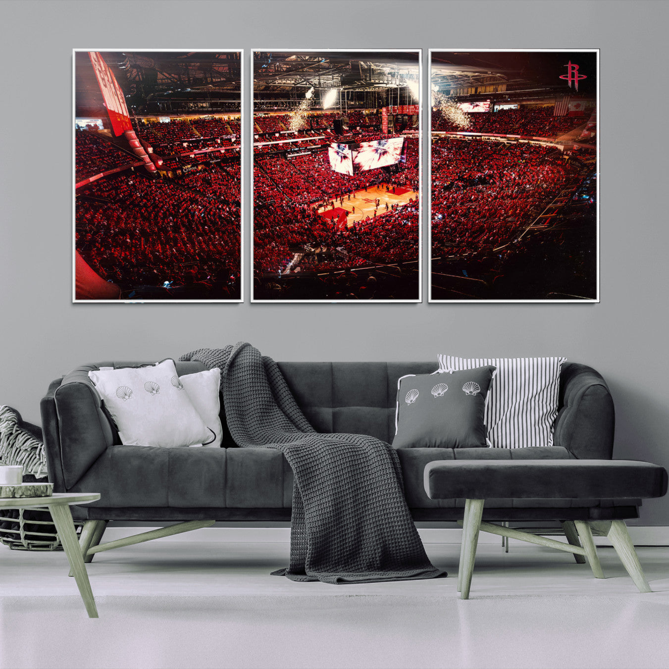 -Houston Rockets Basketball Team Print Canvas- Houston Toyota Center Stadium Wall Art Canvas Print