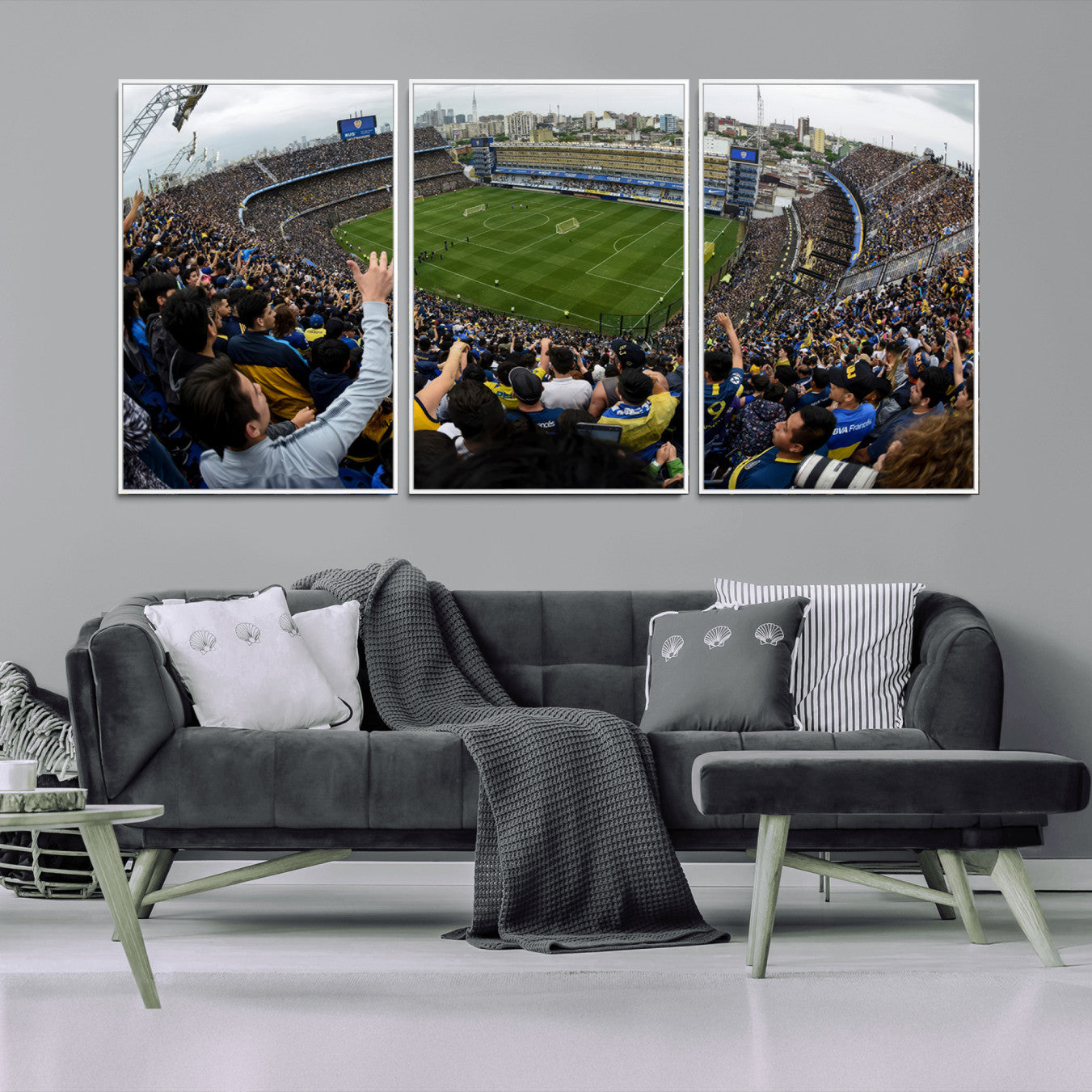 23173-MGV-CV-36X24-Boca Juniors Soccer Team Print - Buenos Aires Bombonera Stadium Wall Art Canvas Print