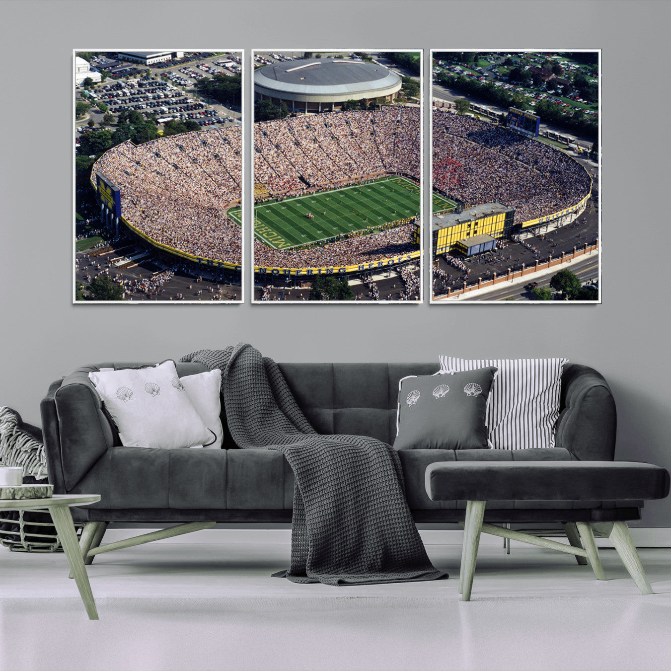 27314-MGV-CV-36X24-Michigan Wolverines Football Team Print - Ann Arbor Michigan Stadium Print, Michigan Wolverines