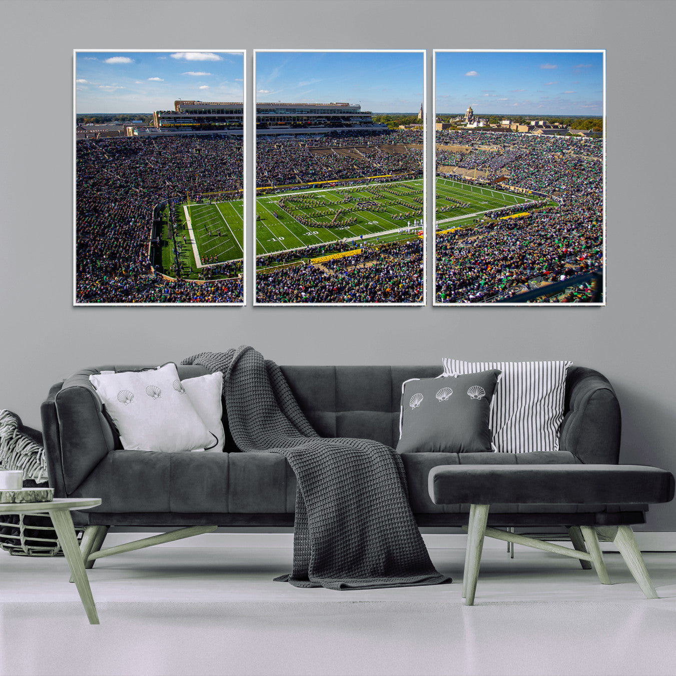 -Notre Dame Fighting Irish Football Team Print - Notre Dame Stadium Wall Art Canvas Print