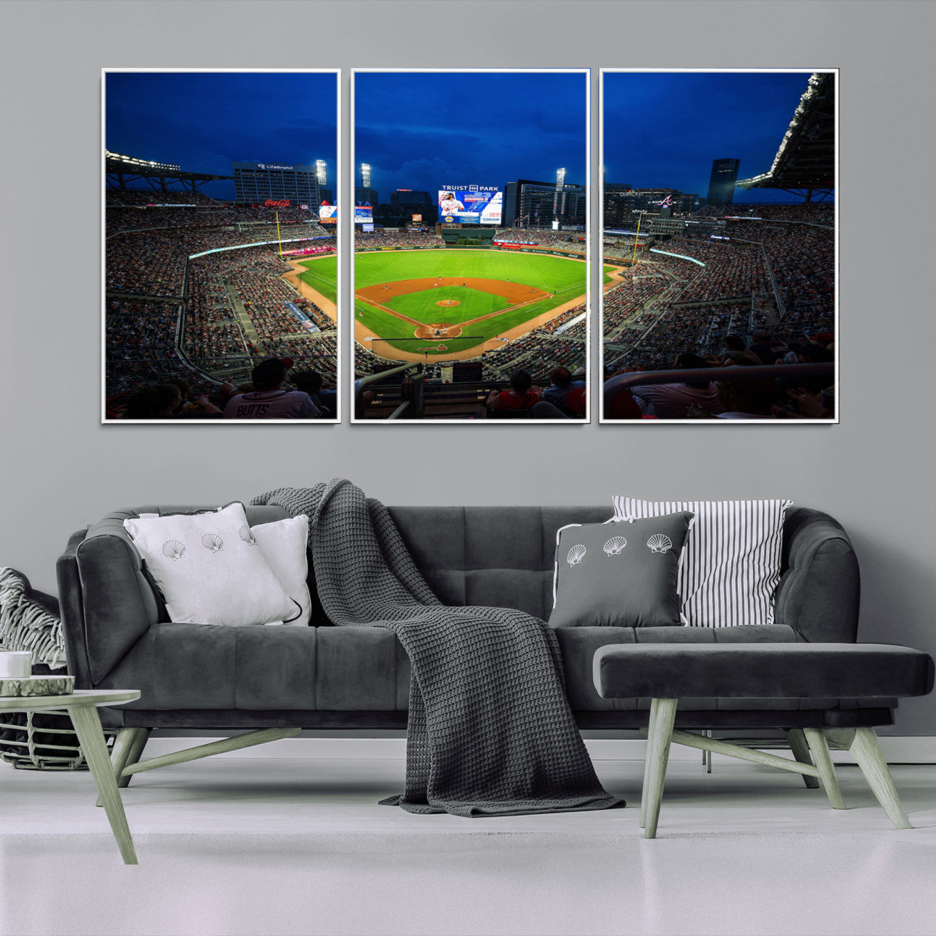 88590-MGV-CV-36X24-Truist Park Night Game Canvas Art - Atlanta Braves Stadium Wall Art Canvas