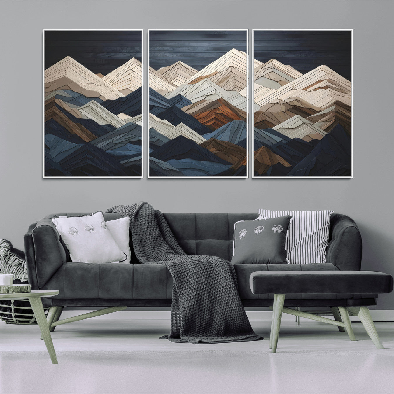 12896-MGV-CV-36X24-Wood Mountain Wall Art | Mountain Canvas Print Wood Decor | Ready to Hang for Cabin Decor