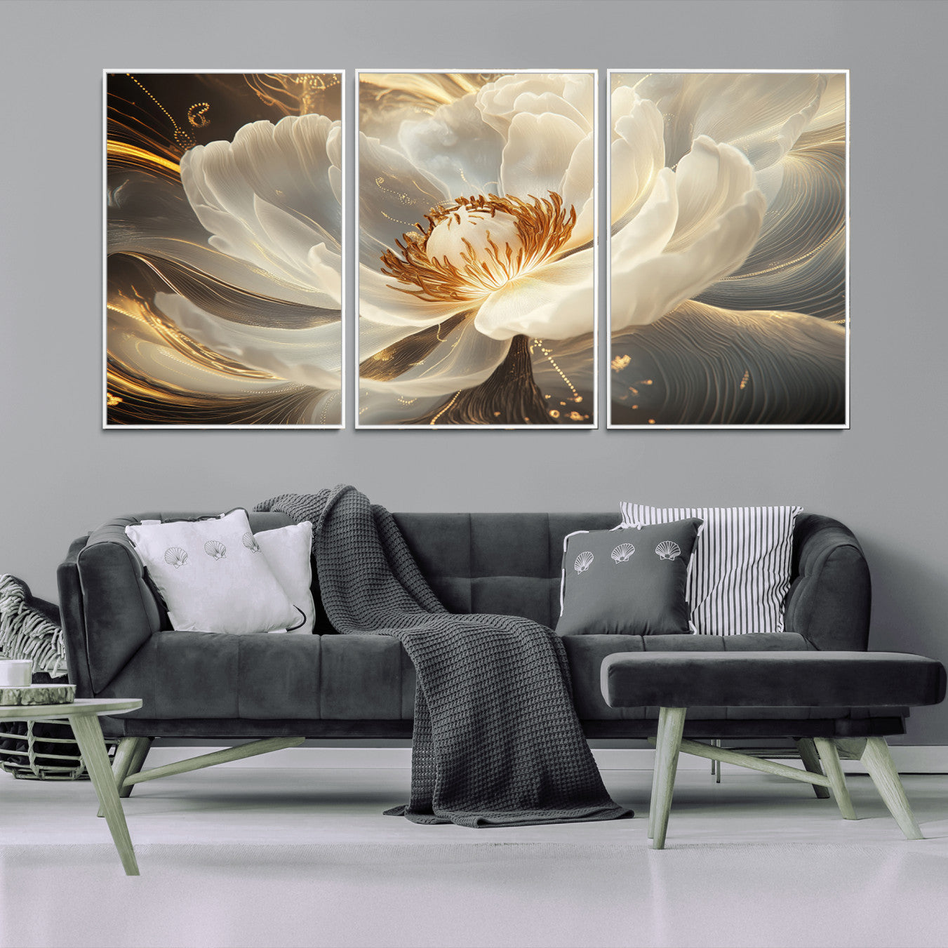 -Abstract Floral Wall Art Canvas Print