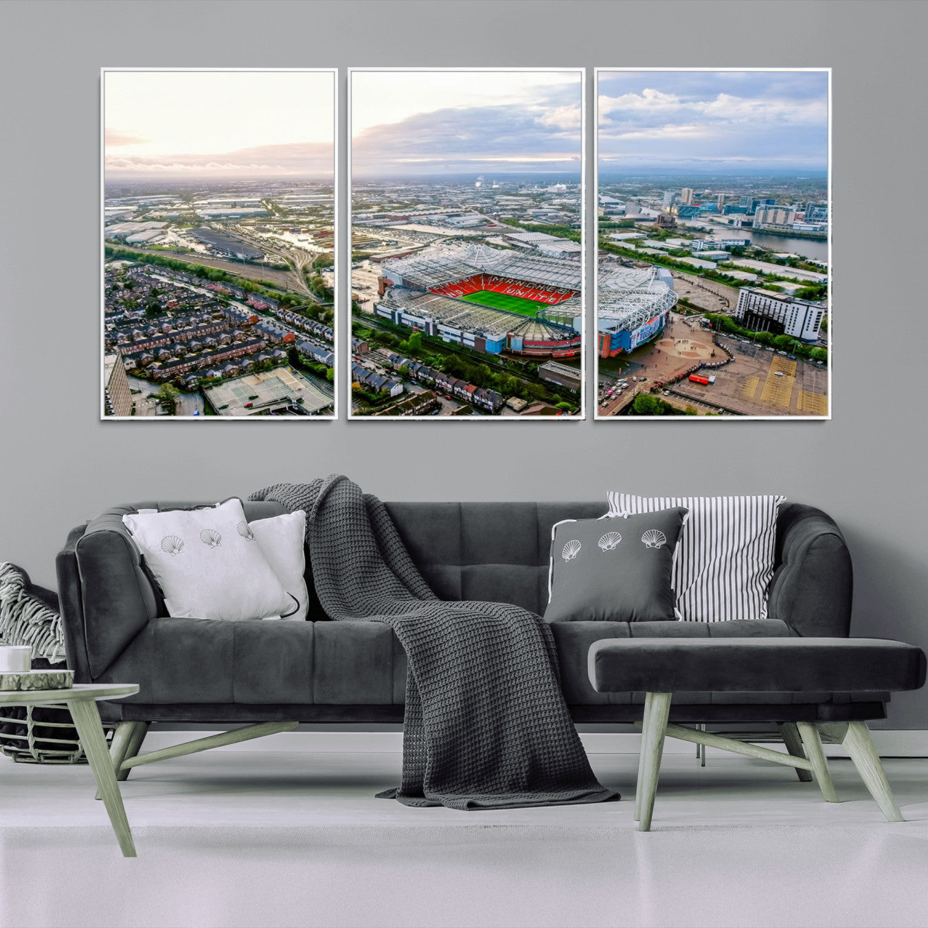 -Old Trafford Manchester United Stadium Wall Art Canvas Print - Aerial View Stadium, Old Trafford