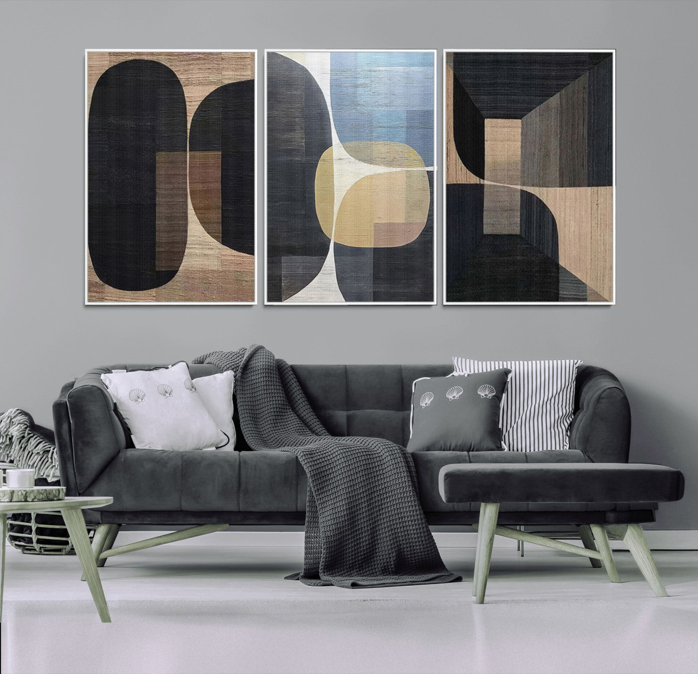 75252-MGV-CV-36X24-Minimalist Wabi Sabi Abstract Geometric Wall Art Canvas Print – Modern Minimalist Shapes – Ready to