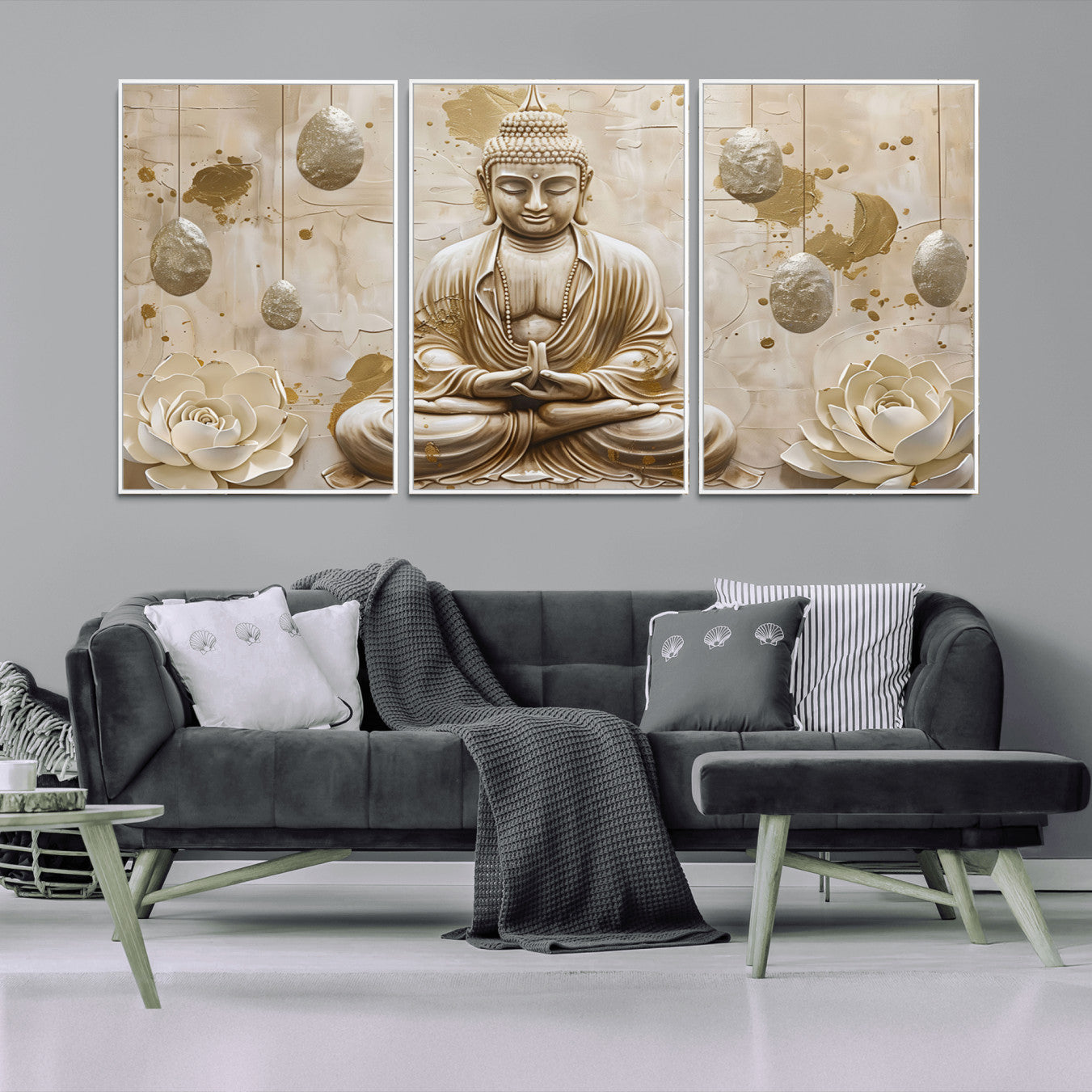 -Serene Buddha Wall Art | Yoga Room Decor and Meditation Wall Art Print | Framed and Ready to Hang