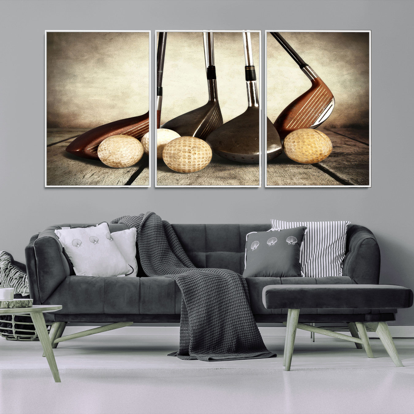-Vintage Golf Ball Art | Golf Decor for Man Cave or Office | Ready to Hang and Framed