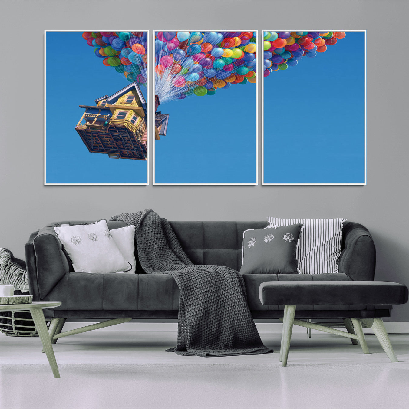 -Carl Fredricksen, Up Movie Wall Art, Balloons Wall Art, Air Balloons for Kids Room Print