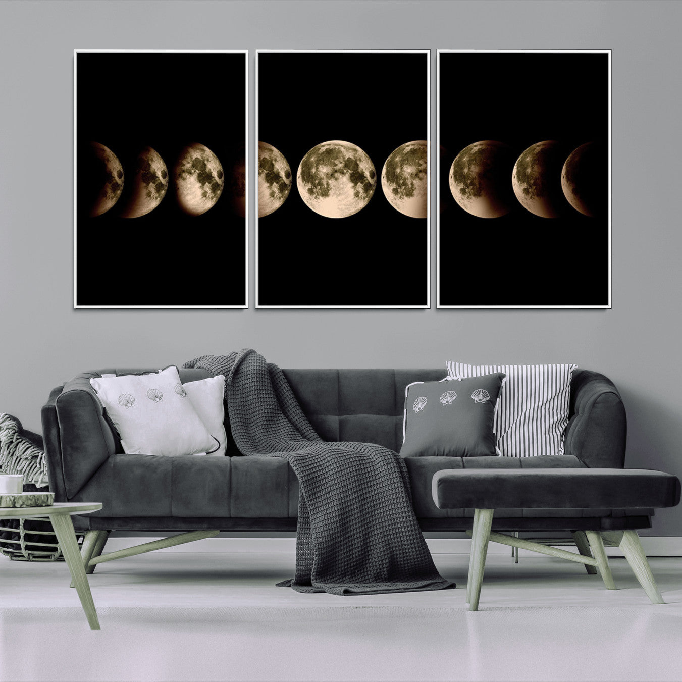 52750-MGV-CV-36X24-Phases of the Moon Wall Art | Canvas Print for Modern Wall Decor | Ready to Hang and Framed