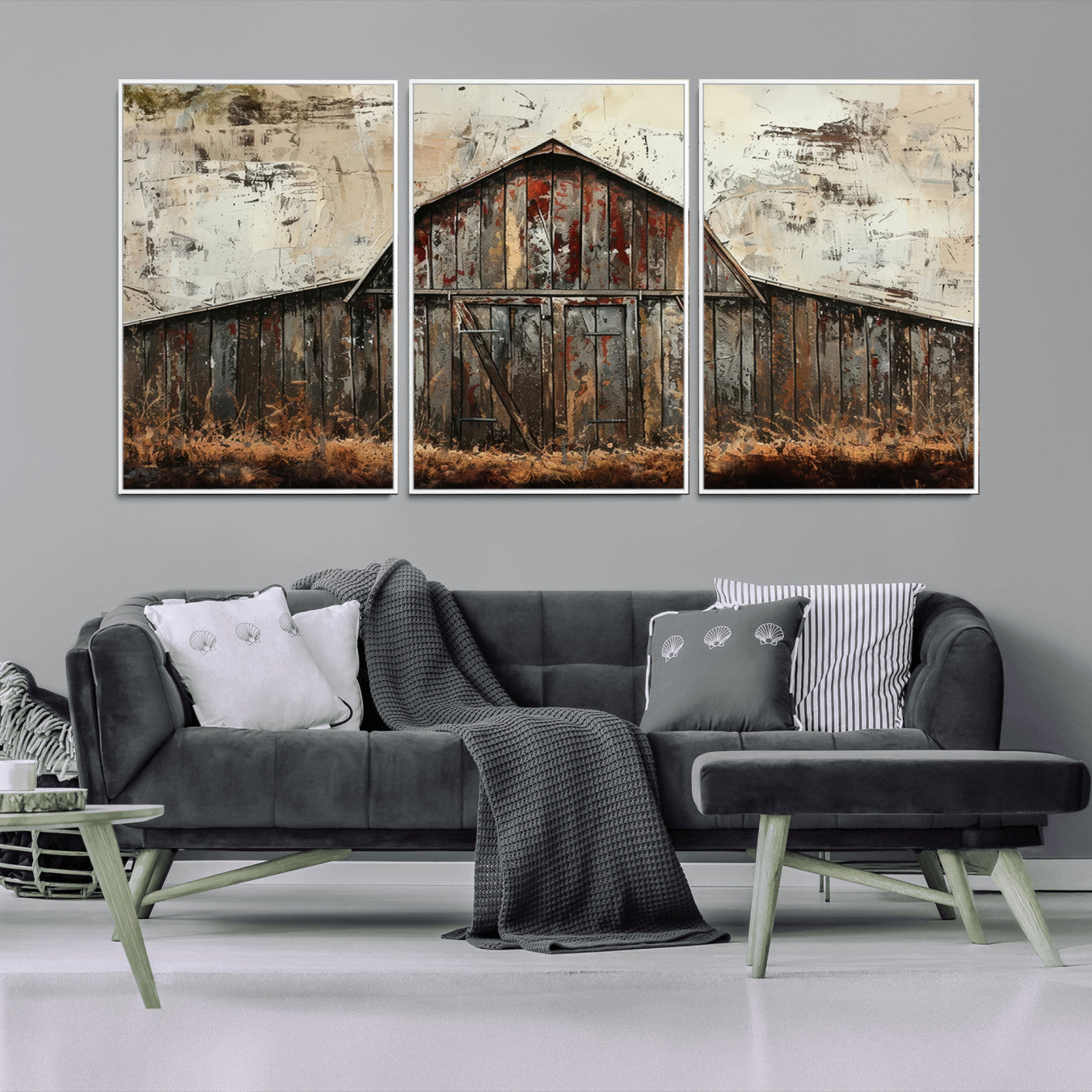-Rustic Barn Wall Art | Farmhouse Wall Decor Canvas Print | Ready to Hang Barn Decor for Cabin or