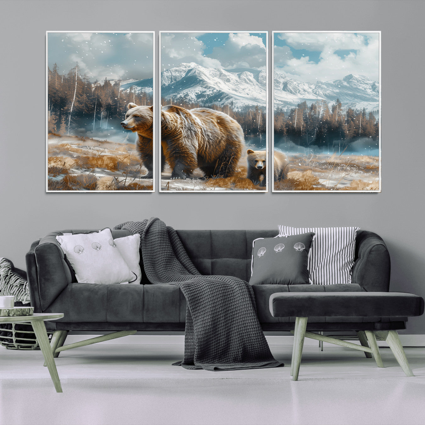 -Bear and Baby Bear Wall Art Canvas Print