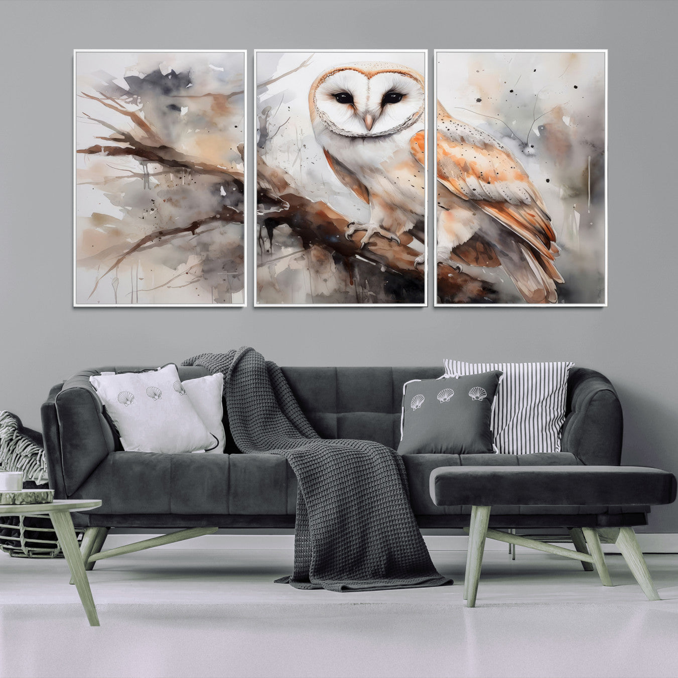53515-MGV-CV-36X24-Barn Owl Wall Art | Watercolor Barn Owl Canvas Print | Perfect for Farmhouse Wall Decor | Ready to