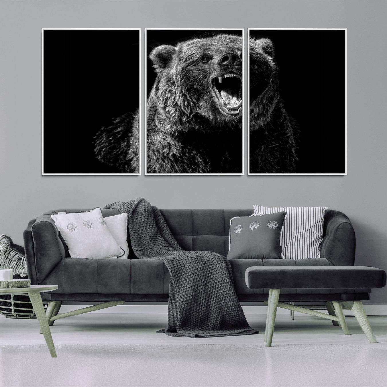 -Bear Canvas Print | Wildlife Wall Art for Cabin Decor | Ready to Hang Framed