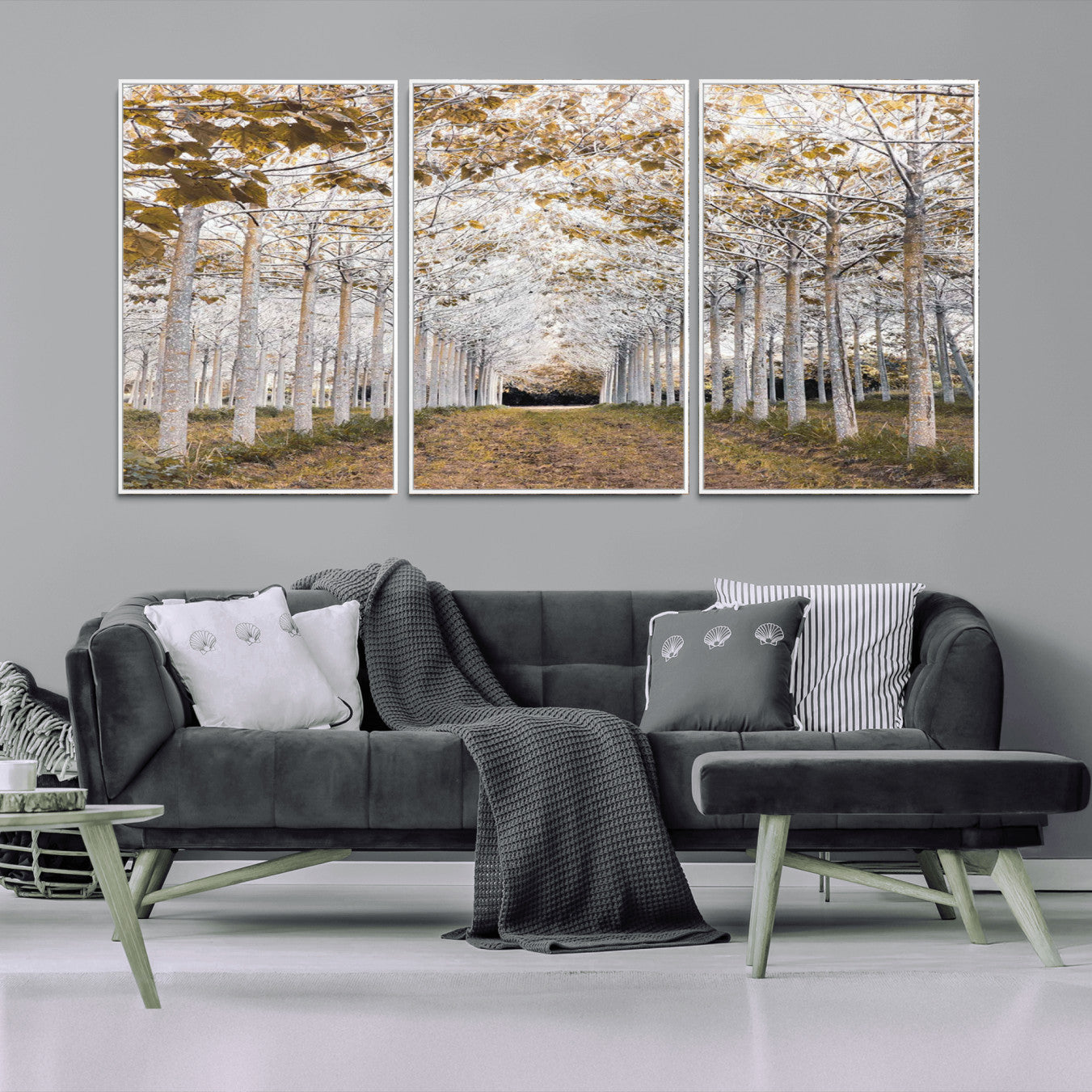 -Forest Grove Wall Art | Serene Pathway Canvas Print | Ready to Hang and Framed Nature Wall Decor for