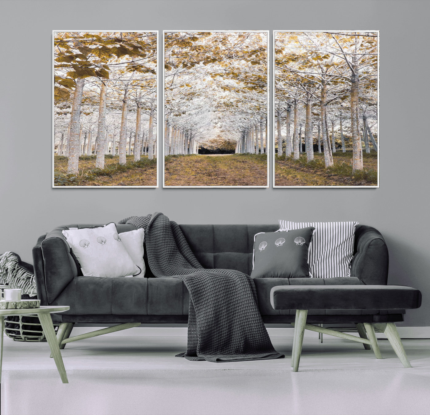 41104-MGV-CV-36X24-Forest Grove Wall Art | Serene Pathway Canvas Print | Ready to Hang and Framed Nature Wall Decor for