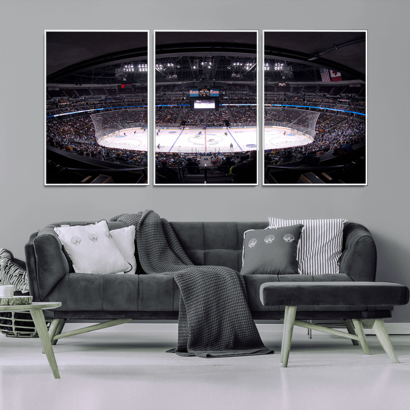 54576-MGV-FC-60X30-3P_White-Ball Arena Denver Colorado Avalanche Hockey Team Wall Art Canvas Print - Denver Ice Hockey Stadium