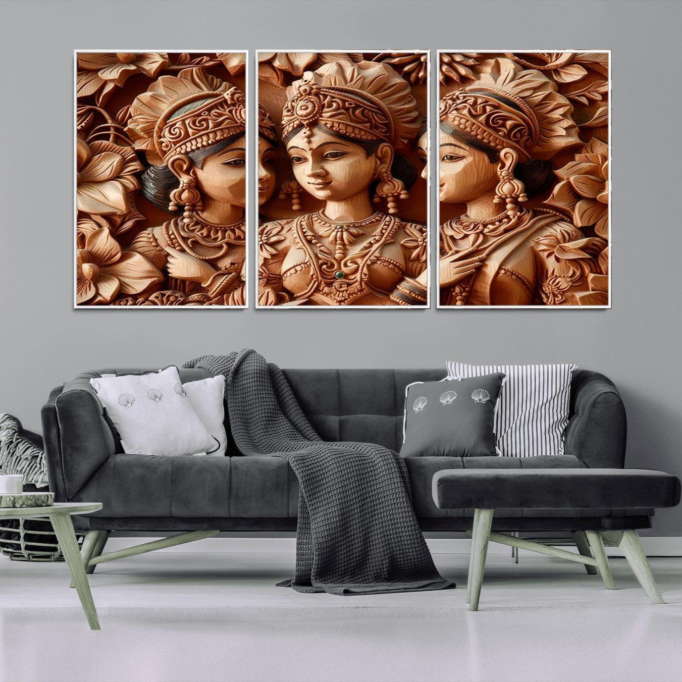 89522-MGV-CV-36X24-Indian Woman Statue Wall Art Canvas Print