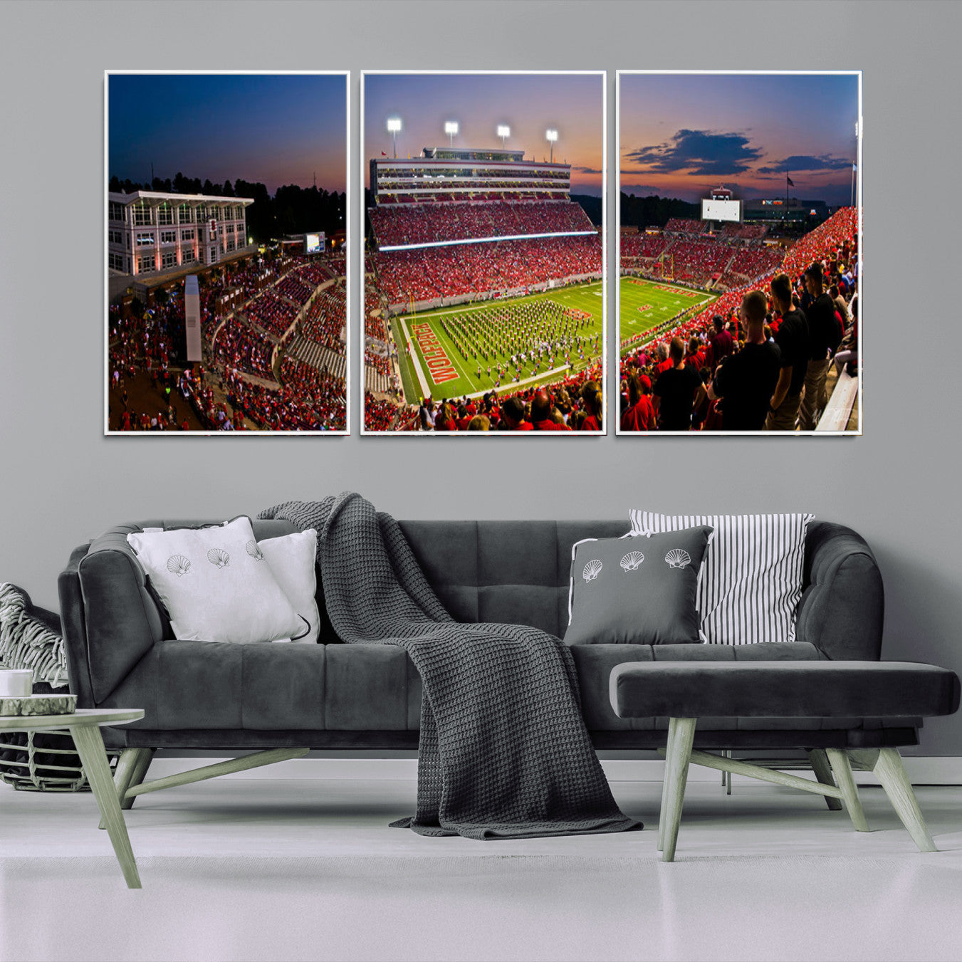 87655-MGV-FC-60X30-3P_White-NC State Wolfpack Football Team Print - Raleigh Carter-Finley Stadium Wall Art Canvas Print